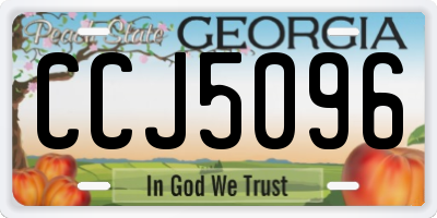 GA license plate CCJ5096