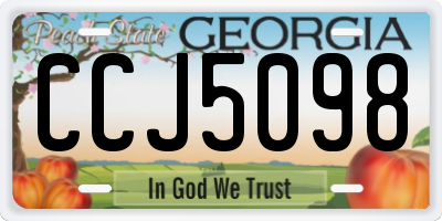 GA license plate CCJ5098