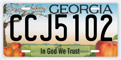 GA license plate CCJ5102