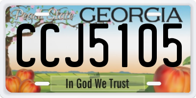 GA license plate CCJ5105