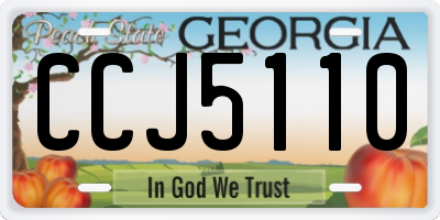 GA license plate CCJ5110