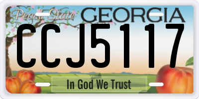 GA license plate CCJ5117