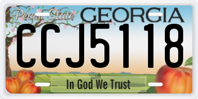 GA license plate CCJ5118