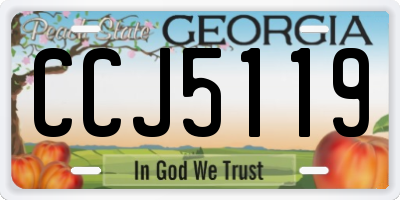 GA license plate CCJ5119