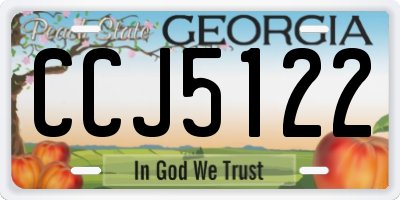 GA license plate CCJ5122