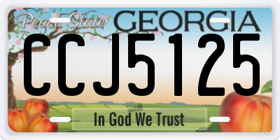 GA license plate CCJ5125