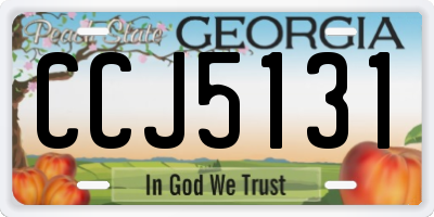 GA license plate CCJ5131