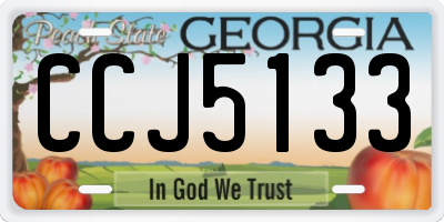 GA license plate CCJ5133