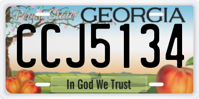 GA license plate CCJ5134