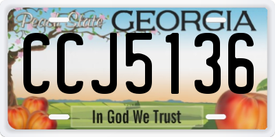 GA license plate CCJ5136