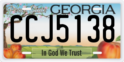 GA license plate CCJ5138