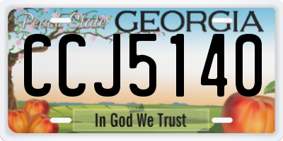 GA license plate CCJ5140