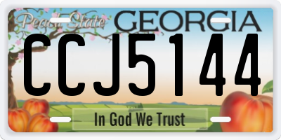 GA license plate CCJ5144