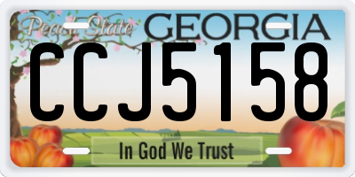 GA license plate CCJ5158
