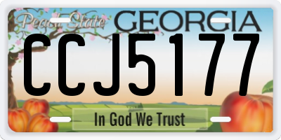 GA license plate CCJ5177