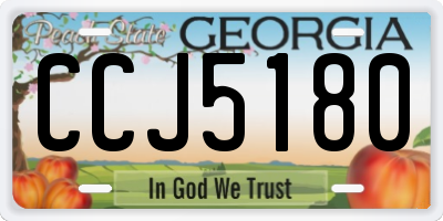 GA license plate CCJ5180