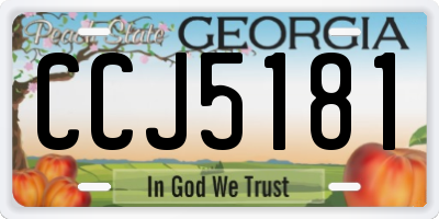 GA license plate CCJ5181