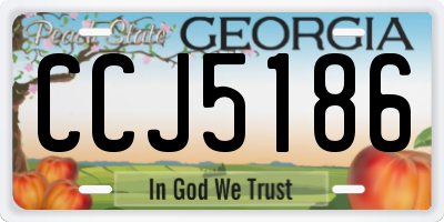 GA license plate CCJ5186