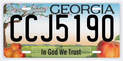 GA license plate CCJ5190