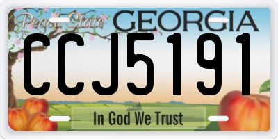 GA license plate CCJ5191