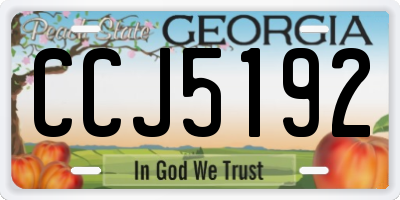 GA license plate CCJ5192