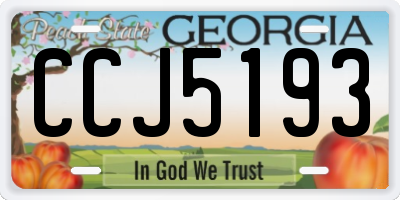 GA license plate CCJ5193