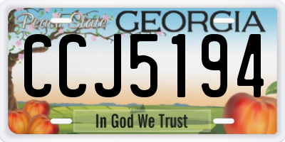 GA license plate CCJ5194
