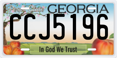 GA license plate CCJ5196