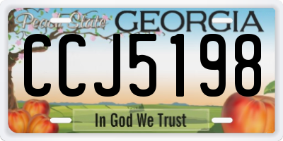 GA license plate CCJ5198