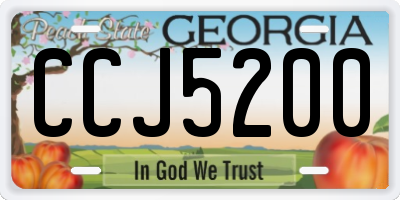 GA license plate CCJ5200