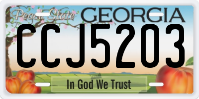 GA license plate CCJ5203
