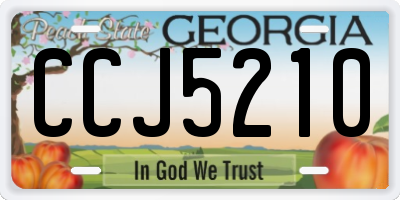 GA license plate CCJ5210