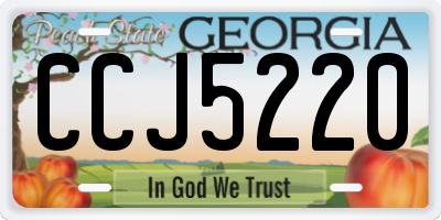 GA license plate CCJ5220