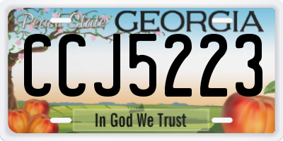 GA license plate CCJ5223
