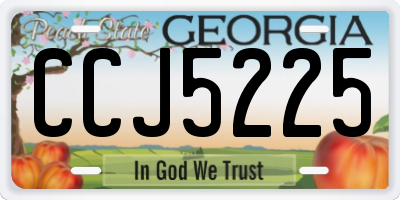 GA license plate CCJ5225