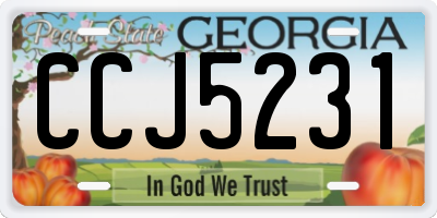 GA license plate CCJ5231