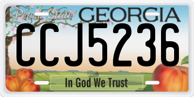 GA license plate CCJ5236