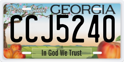 GA license plate CCJ5240