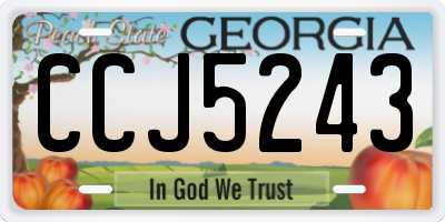 GA license plate CCJ5243