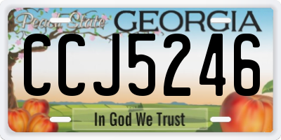 GA license plate CCJ5246