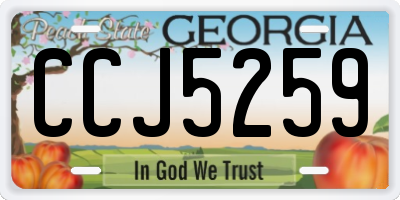 GA license plate CCJ5259
