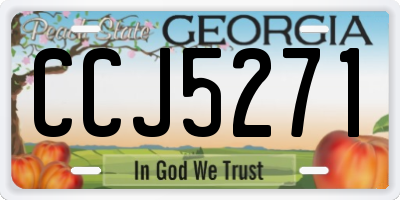 GA license plate CCJ5271