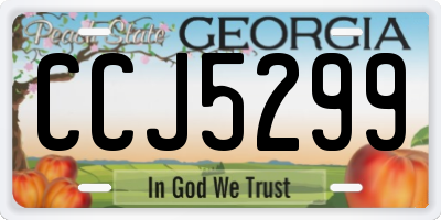GA license plate CCJ5299
