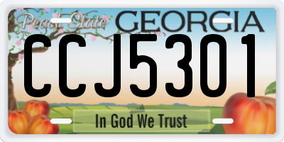 GA license plate CCJ5301