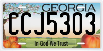 GA license plate CCJ5303