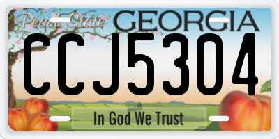 GA license plate CCJ5304