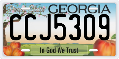 GA license plate CCJ5309