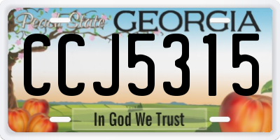 GA license plate CCJ5315