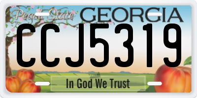GA license plate CCJ5319