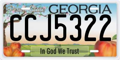 GA license plate CCJ5322